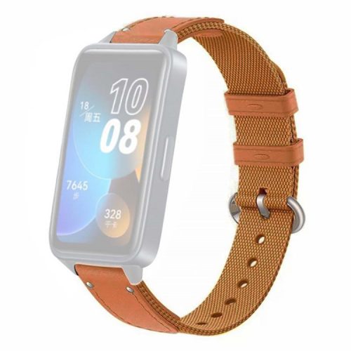 For Huawei Band 8 / Band 8 NFC / Band 9 / Band 9 NFC Replacement Watch Band Quick Release Nylon Watch Strap with Alloy Buckle - Brown