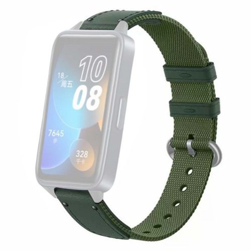 For Huawei Band 8 / Band 8 NFC / Band 9 / Band 9 NFC Replacement Watch Band Quick Release Nylon Watch Strap with Alloy Buckle - Green