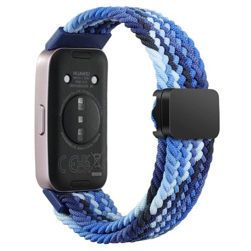 For Huawei Band 8 / Band 8 NFC / Band 9 / Band 9 NFC Wrist Band Magnetic Buckle Nylon Braided Smartwatch Strap - Colorful Blue