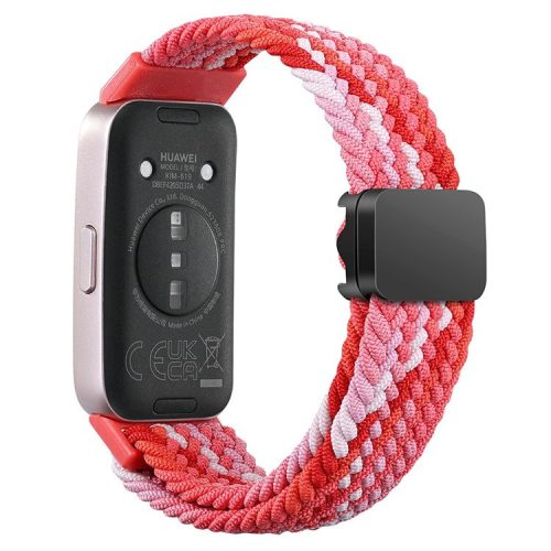 For Huawei Band 8 / Band 8 NFC / Band 9 / Band 9 NFC Wrist Band Magnetic Buckle Nylon Braided Smartwatch Strap - Colorful Red