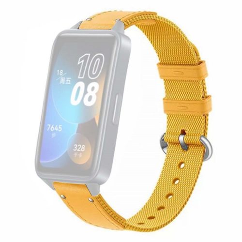 For Huawei Band 8 Replacement Watch Band Quick Release Nylon Watch Strap with Alloy Buckle - Yellow