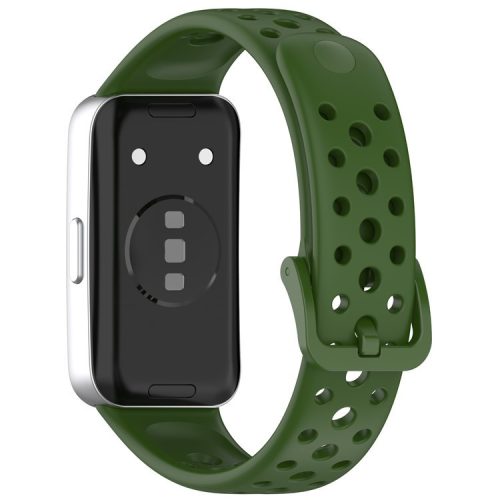 For Huawei Band 9 / 9 NFC / 8 / 8 NFC Breathable Holes Replacement Band Silicone Watch Strap - Green