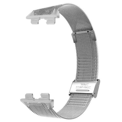 For Huawei Band 9 Watch Bracelet Milanese Mesh Replacement Strap with Metal Connector - Silver