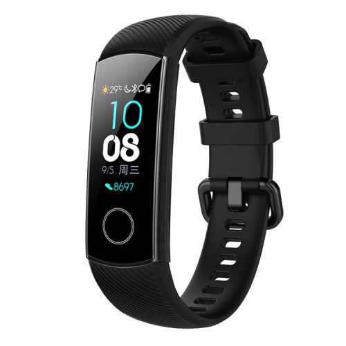 For Huawei Honor Band 4 Silicone Watch Wrist Band Replacement, Length: 95.6+124.8mm - Black