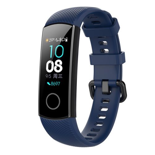 For Huawei Honor Band 4 Silicone Watch Wrist Band Replacement, Length: 95.6+124.8mm - Dark Blue