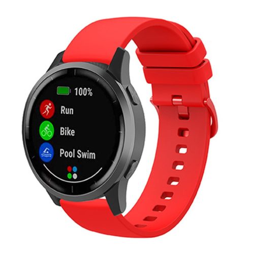 For Huawei TalkBand B5 Solid Color Soft Silicone Watch Band 18mm Adjustable Replacement Strap - Red