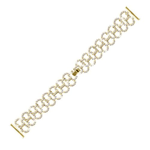 For Huawei Watch 2 Gourd Shape Replacement Band Rhinestones Decor Alloy Smart Watch Strap - Gold