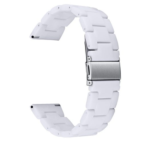 For Huawei Watch 2/Watch GT 2 42mm Resin Watch Band Wrist Strap Replacement 20mm with Stainless Steel Buckle  - White