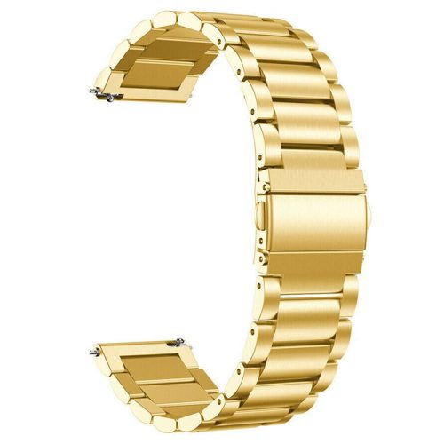 For Huawei Watch 3 / Watch 3 Pro 316L Stainless Steel 3-Bead Watch Strap 22mm Replacement Band - Gold