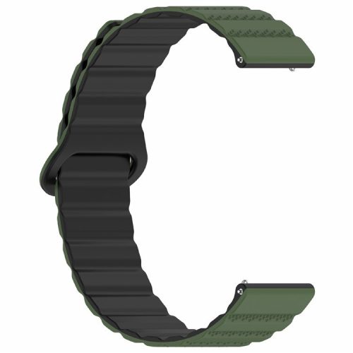 For Huawei Watch 4 / 4 Pro / GT 4 46mm Magnetic Strap 22mm Universal Silicone Watch Band - Army Green+Black