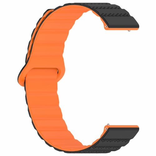 For Huawei Watch 4 / 4 Pro / GT 4 46mm Magnetic Strap 22mm Universal Silicone Watch Band - Black+Orange