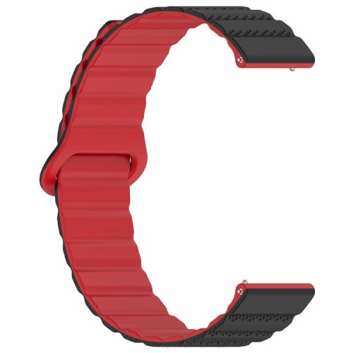 For Huawei Watch 4 / 4 Pro / GT 4 46mm Magnetic Strap 22mm Universal Silicone Watch Band - Black+Red