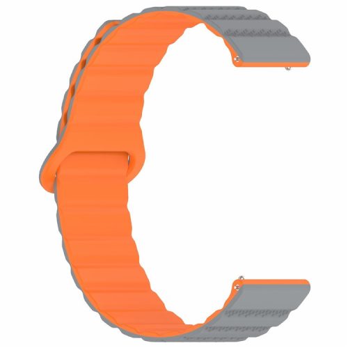 For Huawei Watch 4 / 4 Pro / GT 4 46mm Magnetic Strap 22mm Universal Silicone Watch Band - Grey+Orange