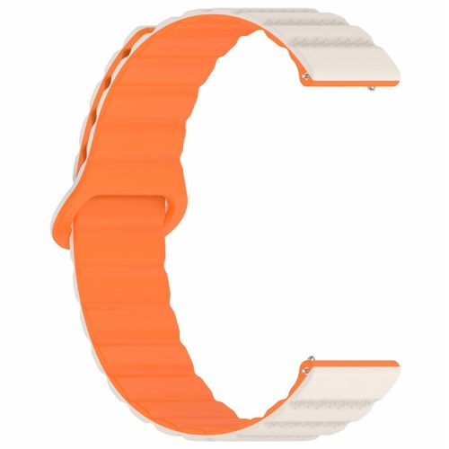 For Huawei Watch 4 / 4 Pro / GT 4 46mm Magnetic Strap 22mm Universal Silicone Watch Band - Starlight+Orange