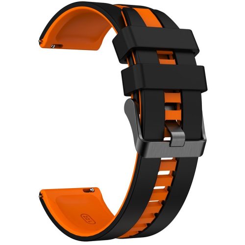 For Huawei Watch 4 / 4 Pro / GT 4 46mm Replacement Strap 22mm Universal Silicone Watch Band - Black+Orange