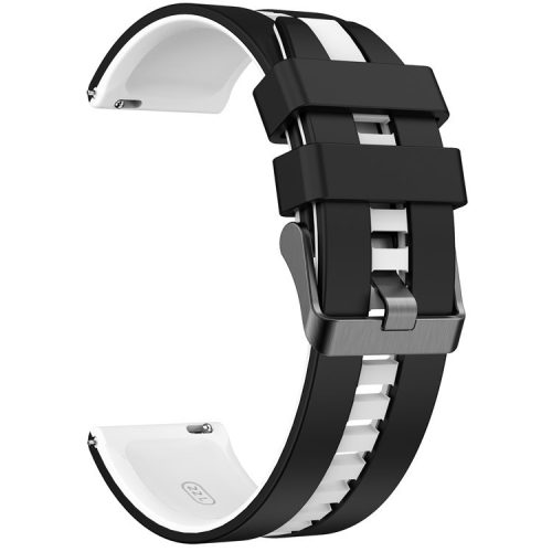 For Huawei Watch 4 / 4 Pro / GT 4 46mm Replacement Strap 22mm Universal Silicone Watch Band - Black+White