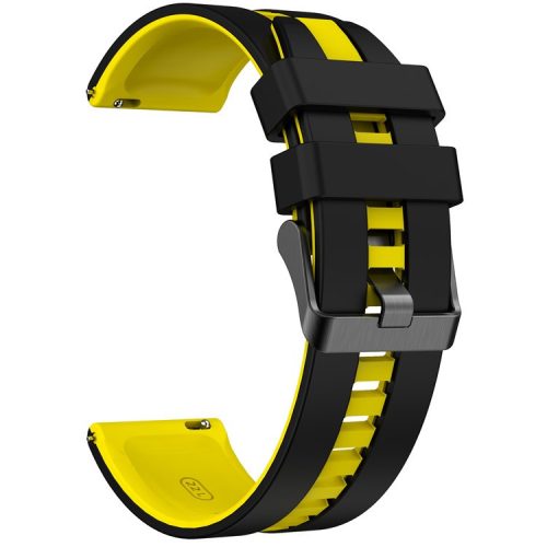 For Huawei Watch 4 / 4 Pro / GT 4 46mm Replacement Strap 22mm Universal Silicone Watch Band - Black+Yellow