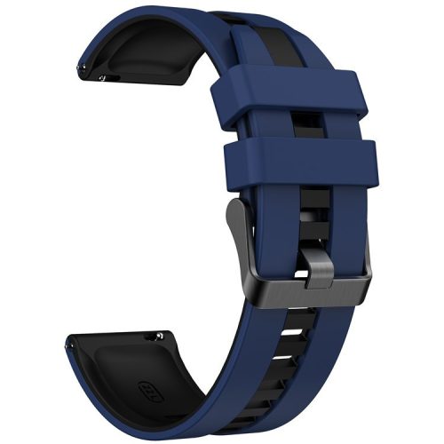 For Huawei Watch 4 / 4 Pro / GT 4 46mm Replacement Strap 22mm Universal Silicone Watch Band - Dark Blue+Black