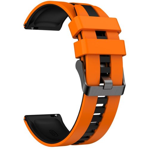 For Huawei Watch 4 / 4 Pro / GT 4 46mm Replacement Strap 22mm Universal Silicone Watch Band - Orange+Black