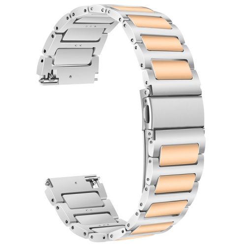 For Huawei Watch 4 / 4 Pro / GT 4 46mm Replacement Watch Strap 22mm Zinc Alloy Wrist Band - Silver+Rose Gold