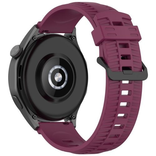 For Huawei Watch 4 / 4 Pro / GT 4 46mm Silicone Watch Strap 22mm Tire Texture Wrist Band - Wine Red