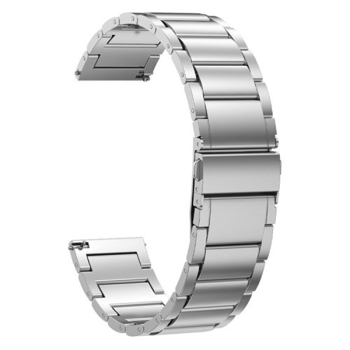 For Huawei Watch 4 / Watch 4 Pro / Samsung Galaxy Watch3 45mm / Gear S3 Frontier Flat Buckle Watch Strap 22mm Titanium Alloy Watchband - Silver