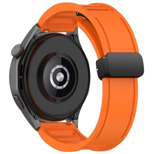 For Huawei Watch 4 / Watch 4 Pro / Watch GT 4 46mm Magnetic Watch Band 22mm Width Silicone Strap Quick Release - Orange