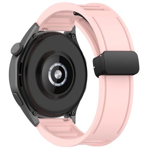 For Huawei Watch 4 / Watch 4 Pro / Watch GT 4 46mm Magnetic Watch Band 22mm Width Silicone Strap Quick Release - Pink