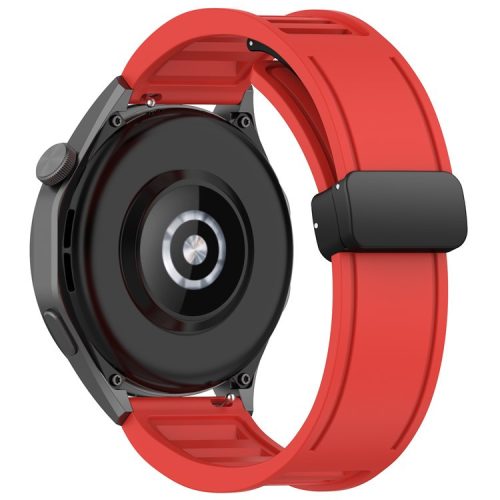 For Huawei Watch 4 / Watch 4 Pro / Watch GT 4 46mm Magnetic Watch Band 22mm Width Silicone Strap Quick Release - Red