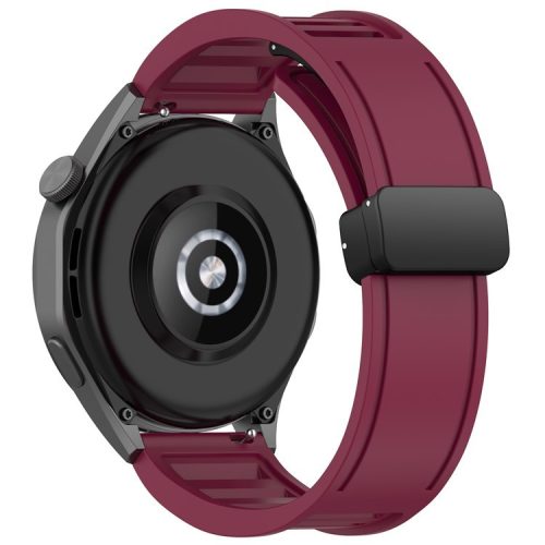 For Huawei Watch 4 / Watch 4 Pro / Watch GT 4 46mm Magnetic Watch Band 22mm Width Silicone Strap Quick Release - Wine Red