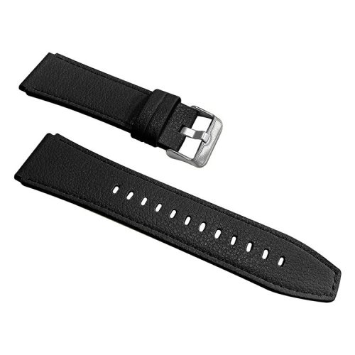 For Huawei Watch 4 Pro / Watch GT 3 / 2 46mm Quick Release Watch Band 22mm Top-Layer Cowhide Leather Wrist Strap - Black