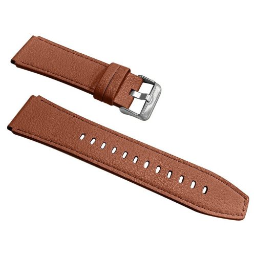 For Huawei Watch 4 Pro / Watch GT 3 / 2 46mm Quick Release Watch Band 22mm Top-Layer Cowhide Leather Wrist Strap - Coffee