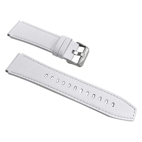 For Huawei Watch 4 Pro / Watch GT 3 / 2 46mm Quick Release Watch Band 22mm Top-Layer Cowhide Leather Wrist Strap - White