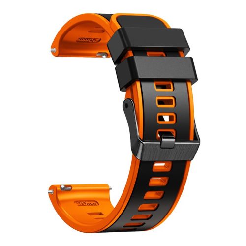 For Huawei Watch Buds / GT 3 SE / GT 3 Pro 46mm Silicone Watchband 22mm Dual Color Watch Strap - Black / Orange