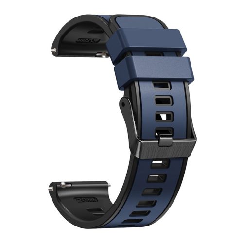 For Huawei Watch Buds / GT 3 SE / GT 3 Pro 46mm Silicone Watchband 22mm Dual Color Watch Strap - Dark Blue / Black