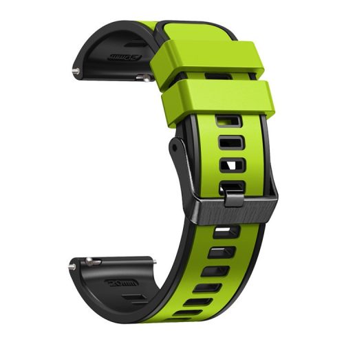 For Huawei Watch Buds / GT 3 SE / GT 3 Pro 46mm Silicone Watchband 22mm Dual Color Watch Strap - Lime / Black