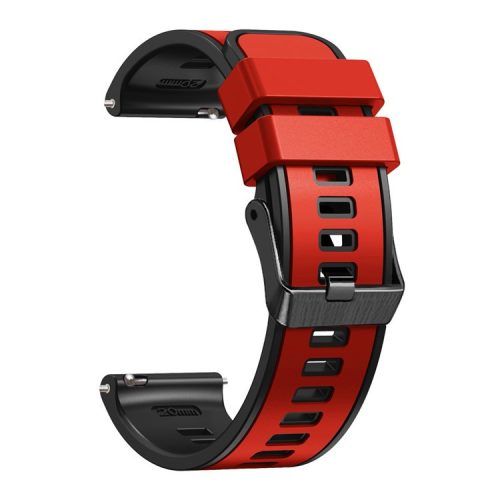 For Huawei Watch Buds / GT 3 SE / GT 3 Pro 46mm Silicone Watchband 22mm Dual Color Watch Strap - Red / Black