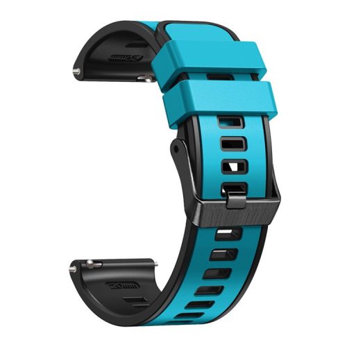 For Huawei Watch Buds / GT 3 SE / GT 3 Pro 46mm Silicone Watchband 22mm Dual Color Watch Strap - Sky Blue / Black