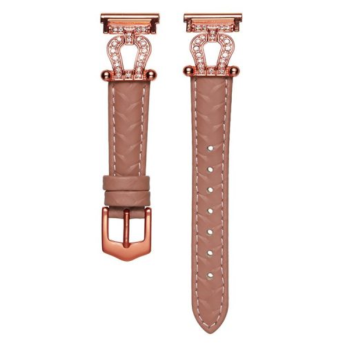 For Samsung Galaxy Watch3 45mm / Huawei Watch GT 4 46mm Watch Band 22mm Cowhide Leather Wrist Strap - Bean Pink / Rose Gold Buckle