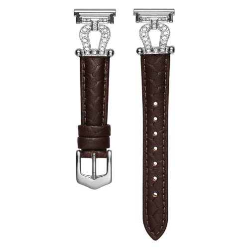 For Samsung Galaxy Watch3 45mm / Huawei Watch GT 4 46mm Watch Band 22mm Cowhide Leather Wrist Strap - Dark Brown / Silver Buckle