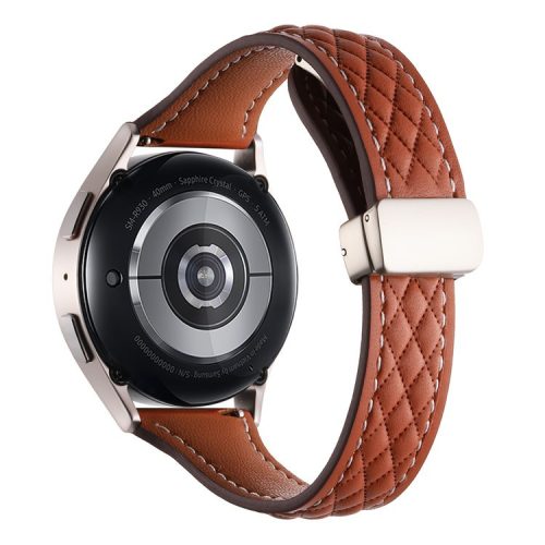 For Samsung Galaxy Watch3 45mm / Huawei Watch GT 4 46mm Watch Band 22mm Genuine Cow Leather Strap - Brown