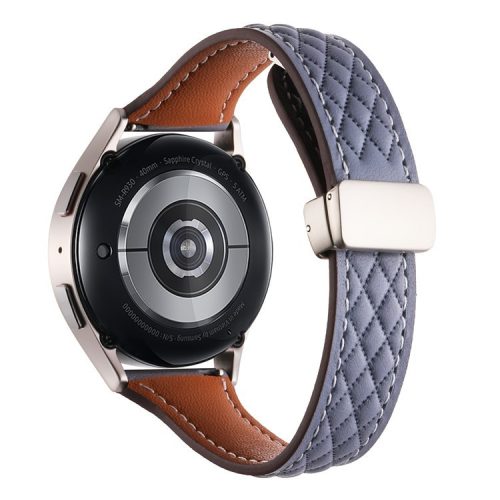 For Samsung Galaxy Watch3 45mm / Huawei Watch GT 4 46mm Watch Band 22mm Genuine Cow Leather Strap - Muddy Grey