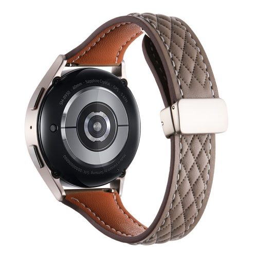 For Samsung Galaxy Watch3 45mm / Huawei Watch GT 4 46mm Watch Band 22mm Genuine Cow Leather Strap - Taupe