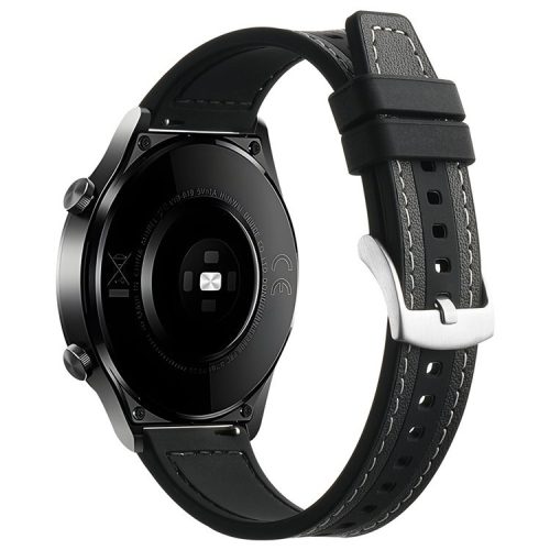 For Samsung Galaxy Watch3 45mm / Huawei Watch GT 4 46mm Watch Strap 22mm Wrist Band - Black