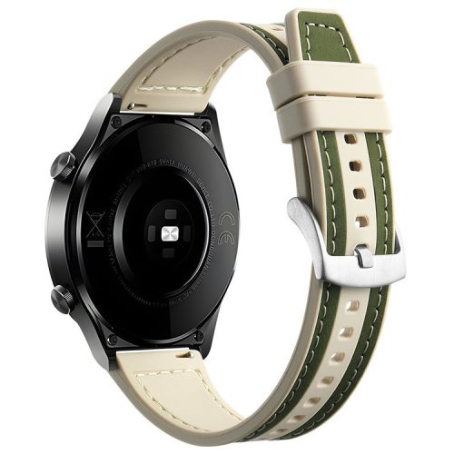 For Samsung Galaxy Watch3 45mm / Huawei Watch GT 4 46mm Watch Strap 22mm Wrist Band - Green+Starlight