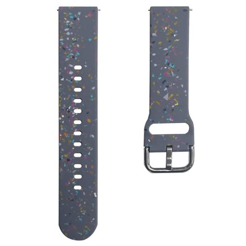 For Samsung Galaxy Watch3 45mm / Huawei Watch GT Watch Band 22mm Silicone Pattern Sport Strap - Blue Grey