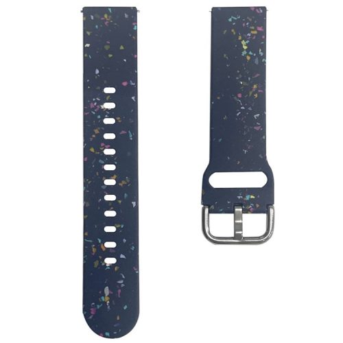 For Samsung Galaxy Watch3 45mm / Huawei Watch GT Watch Band 22mm Silicone Pattern Sport Strap - Dark Blue