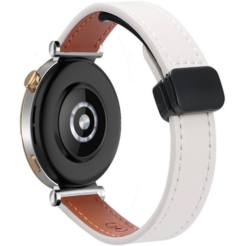 For Samsung Galaxy Watch3 45mm / Watch 46mm / Huawei Watch GT 4 46mm / Watch 4 22mm Magnetic Buckle Slim Microfiber Leather Watch Strap - Apricot