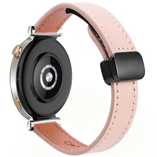 For Samsung Galaxy Watch3 45mm / Watch 46mm / Huawei Watch GT 4 46mm / Watch 4 22mm Magnetic Buckle Slim Microfiber Leather Watch Strap - Pink