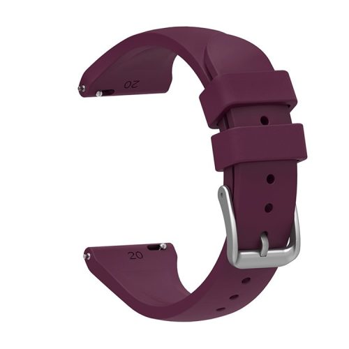 For Samsung Galaxy Watch3 45mm/Gear S3 Classic/Huawei Watch GT 2e/GT 2 46mm/Honor Magic 22mm Silicone Watch Band Quick Release Wrist Strap with Buckle for Sports Watch - Purple